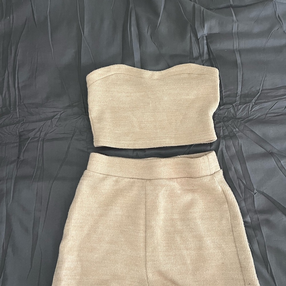 SHEIN Cream Knit Apparel